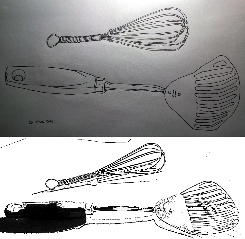 Kitchen utensil drawing