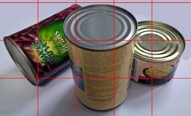 Cans with grid